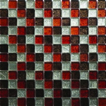 Glas/Metallmosaik rot-grau-braun Mix 2