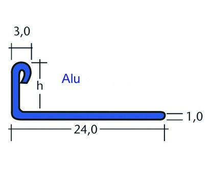 Abschlussschiene Alu natur 10mm;L=3,0m