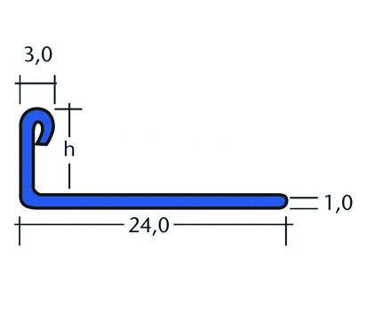Abschlussschiene Alu natur 22mm Auslau