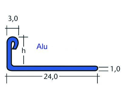 Abschlussschiene Alu natur 30mm;L=3,0m