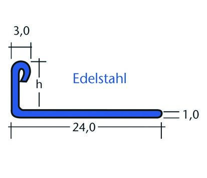 Abschlussschiene Edelstahl 8mm L=3,0m