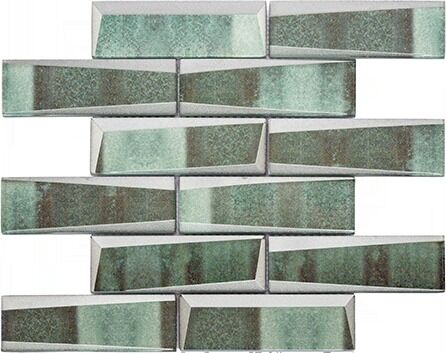 Glas-Mosaik braun-grün 4,8/14,8/0,8 cm