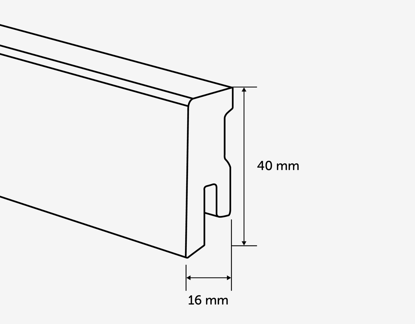 Cube Sockelleiste Eiche Desert furnier